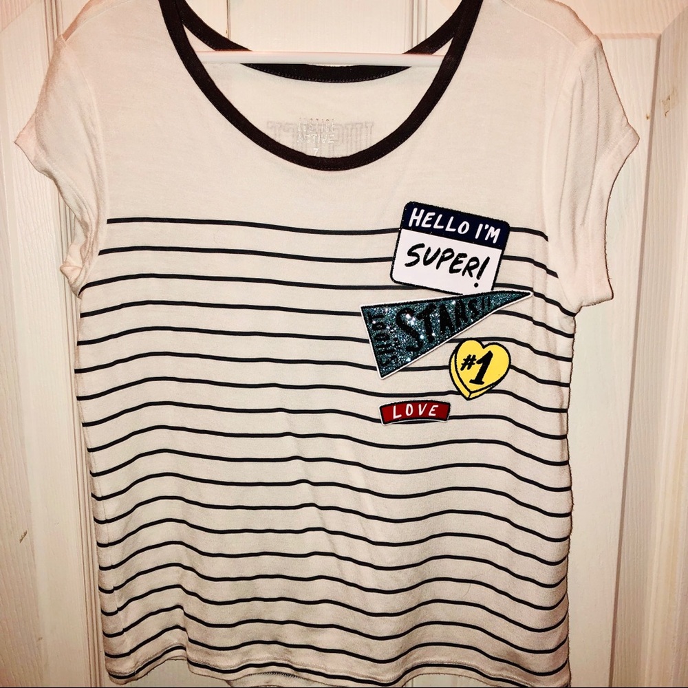 ☀️3/$12 Justice Gray and White Stripe Shirt